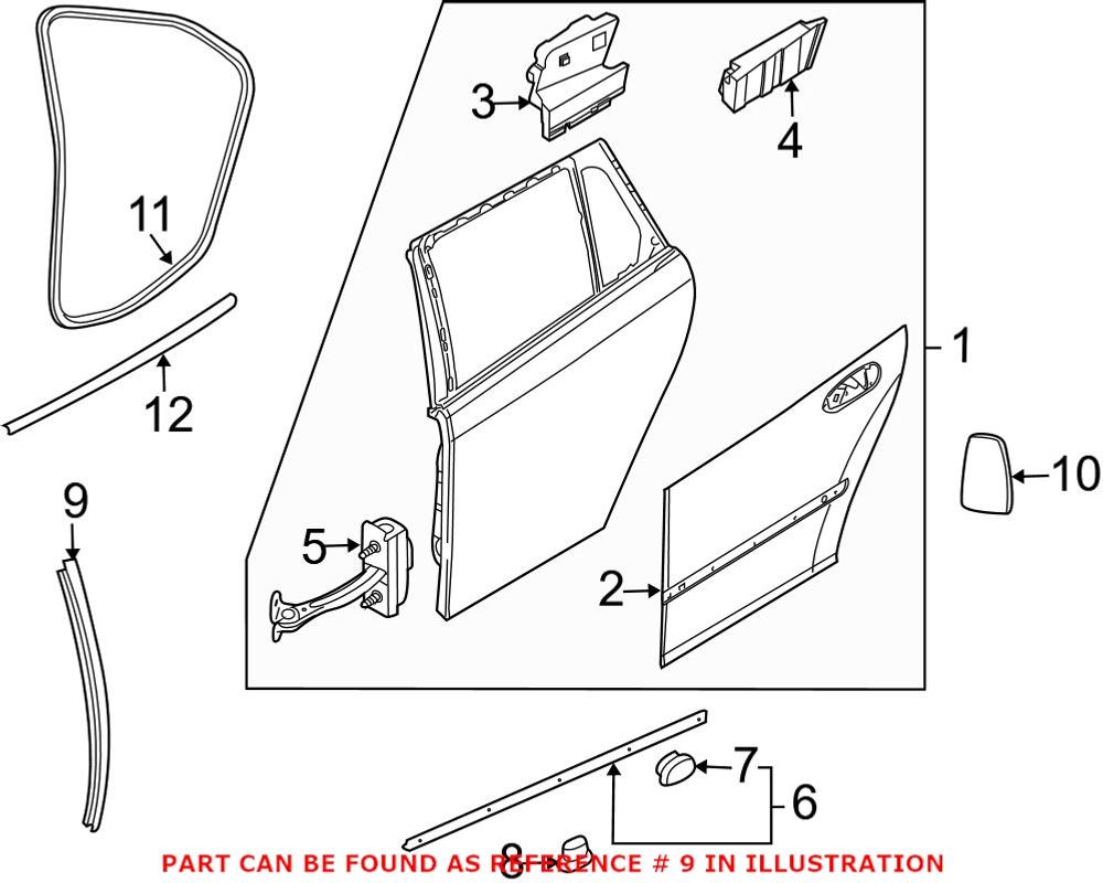 Genuine Saab 12755662 - Door Seal (Rear Left)