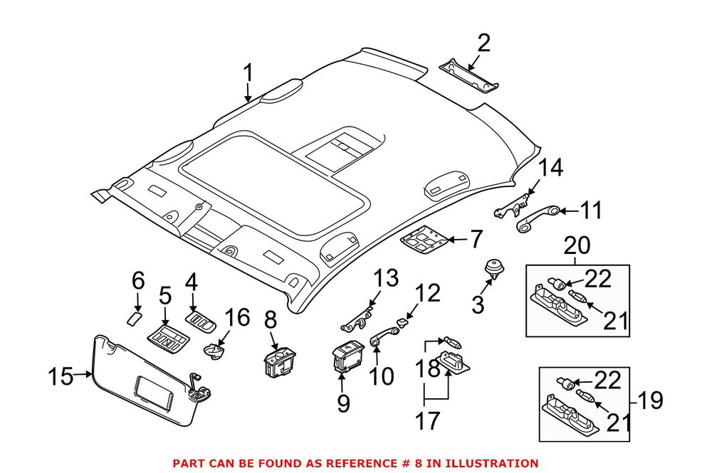 Genuine BMW 61316907288 - Sunroof Switch