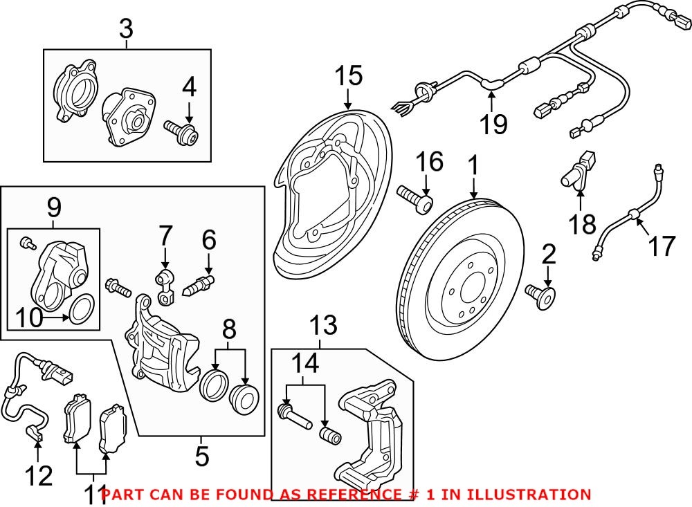 Genuine VW/Audi 8W0615601E - Disc Brake Rotor (Rear)