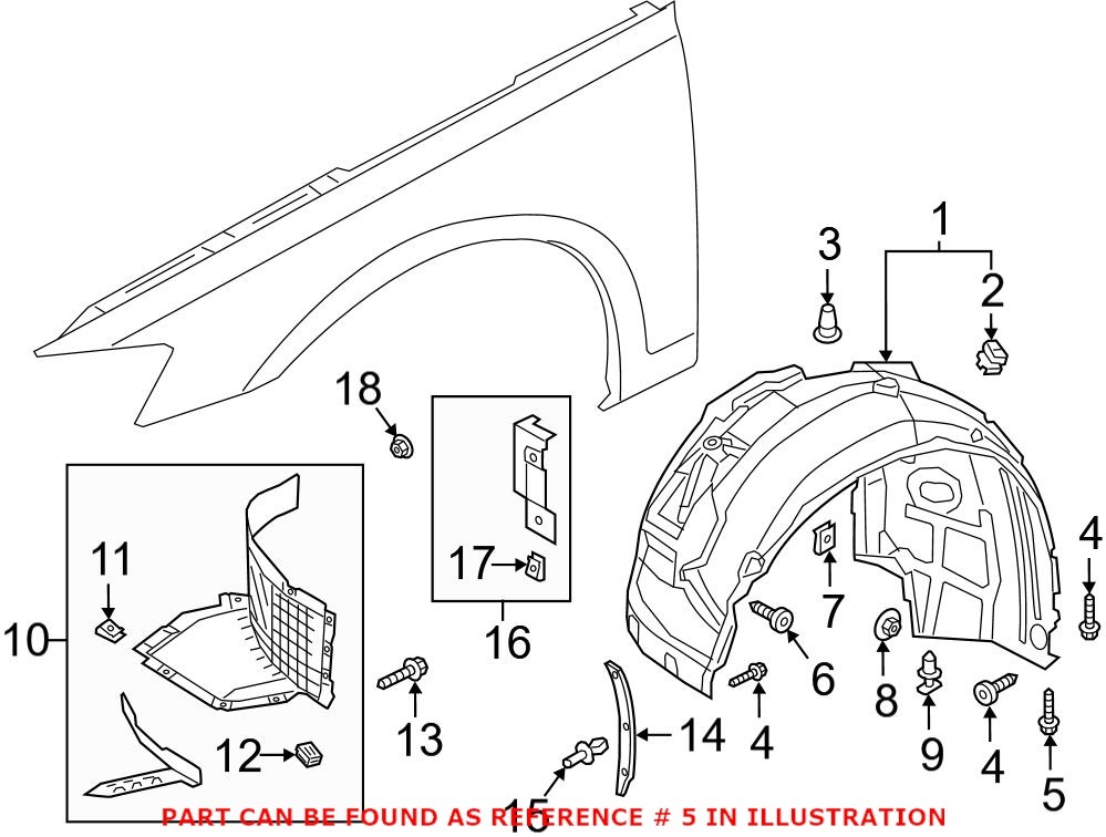 Genuine VW/Audi WHT008613 - Radiator Support Splash Shield Bolt