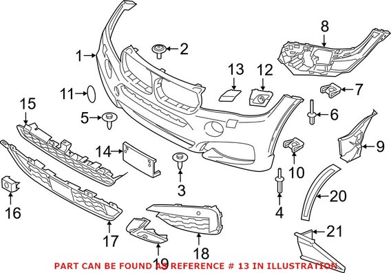 Genuine BMW 51118065889 - Headlight Washer Cover (Front Left)