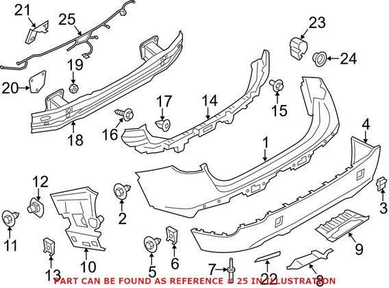 Genuine BMW 61119230404 - Parking Aid System Wiring Harness (Rear)