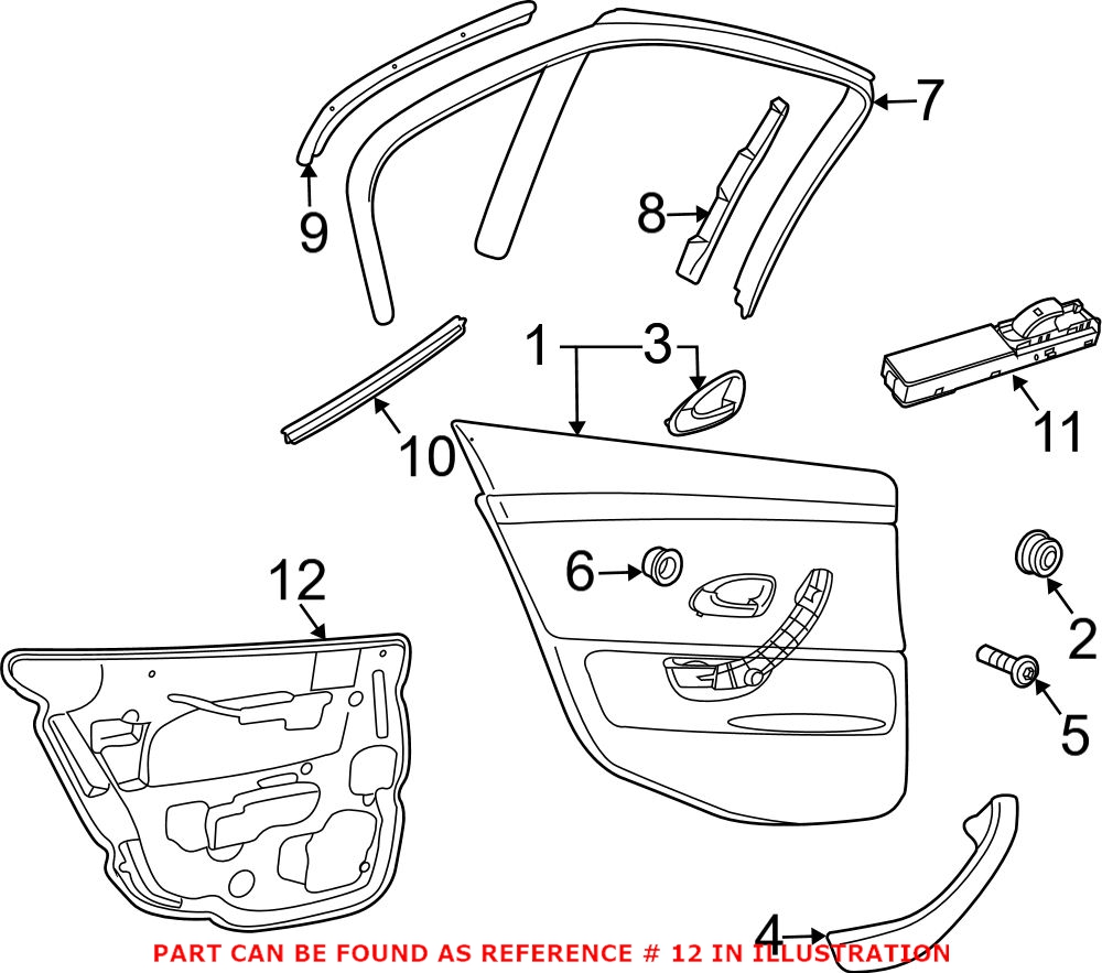 Genuine Saab 12845886 - Door Water Deflector (Rear Left)