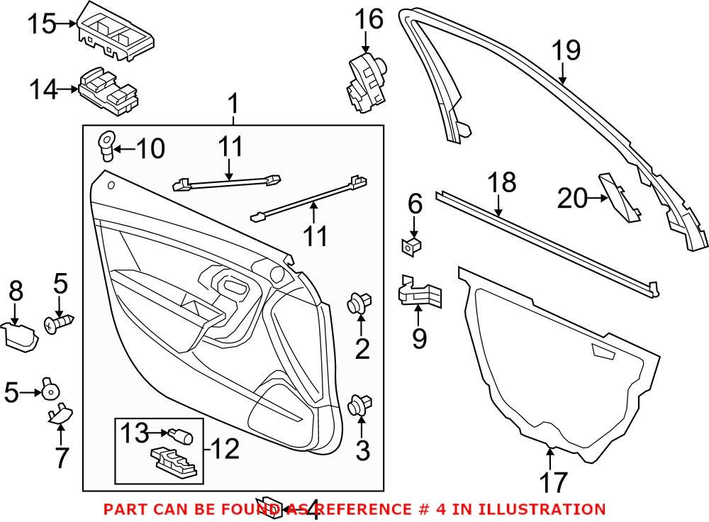 Genuine Saab 13148147 - Door Interior Trim Panel Retainer