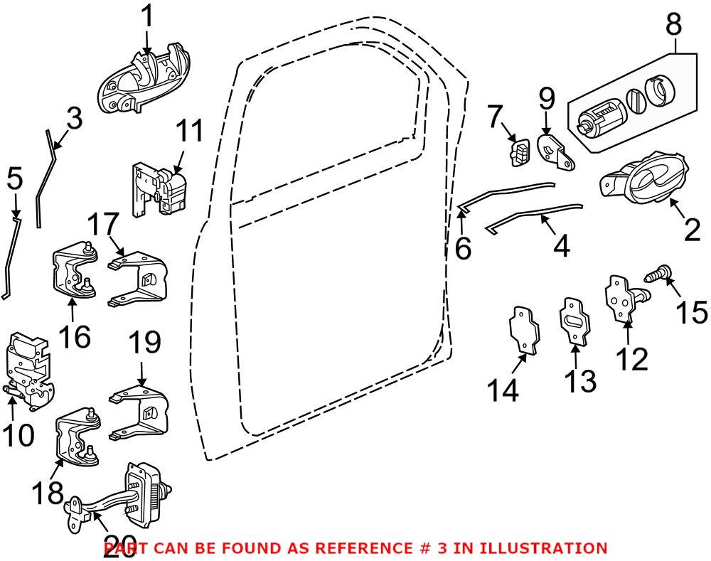 Genuine Saab 15075201 - Door Lock Operating Rod (Front Left Outer)