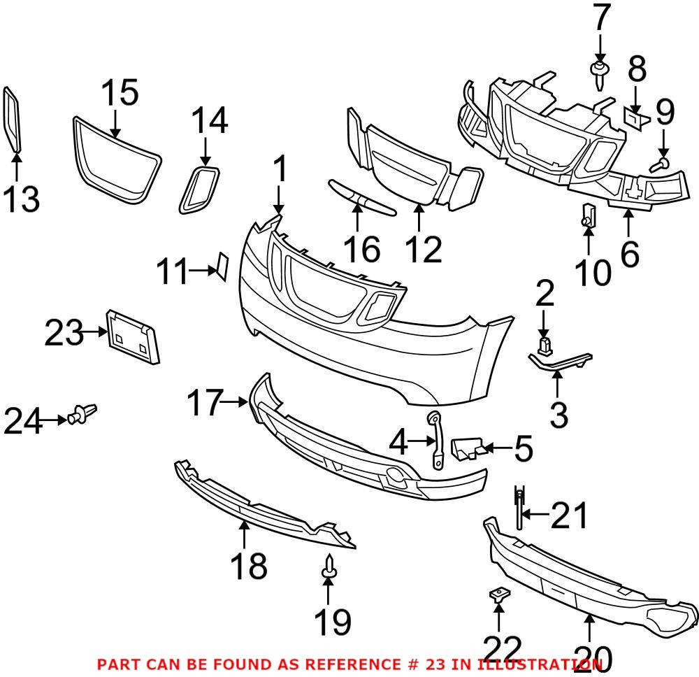 Genuine Saab 15135365 - License Plate Bracket (Front)