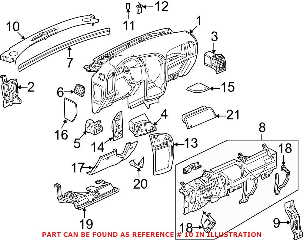 Genuine Saab 15891494 - Dashboard Air Vent Trim