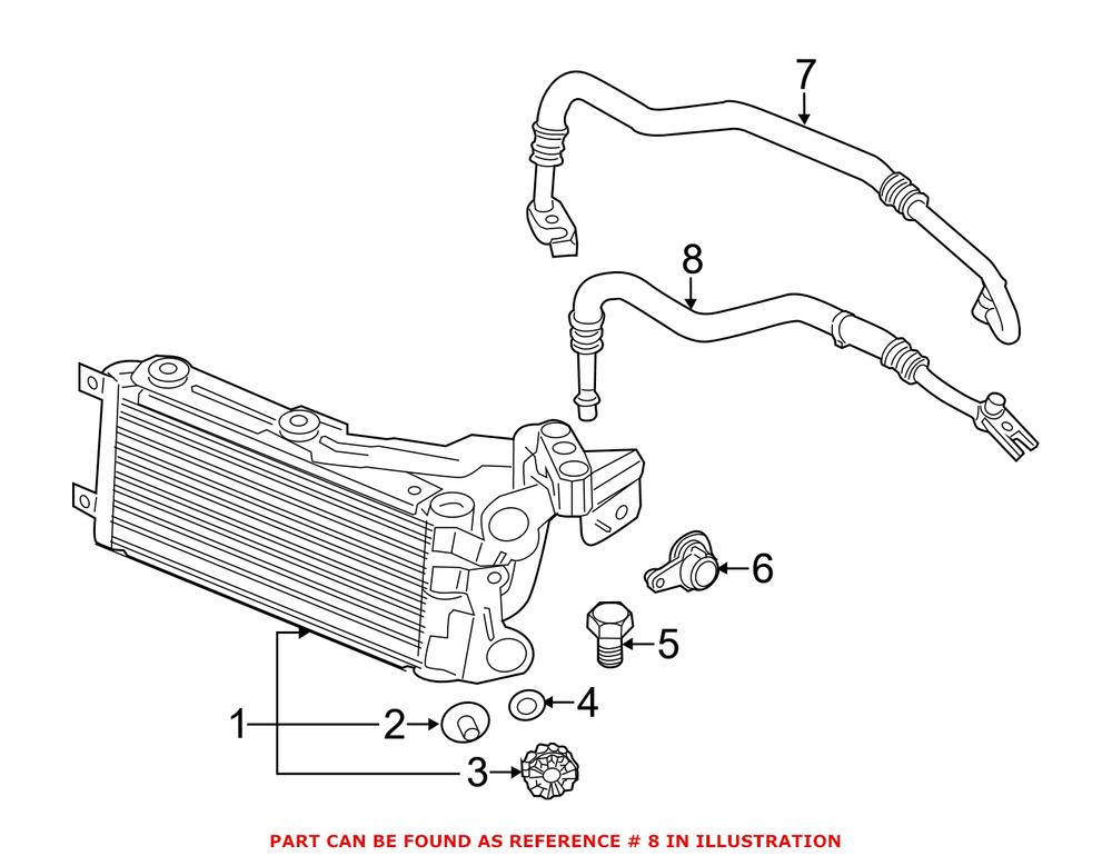 Genuine BMW 17227573274 - Engine Oil Cooler Hose Assembly
