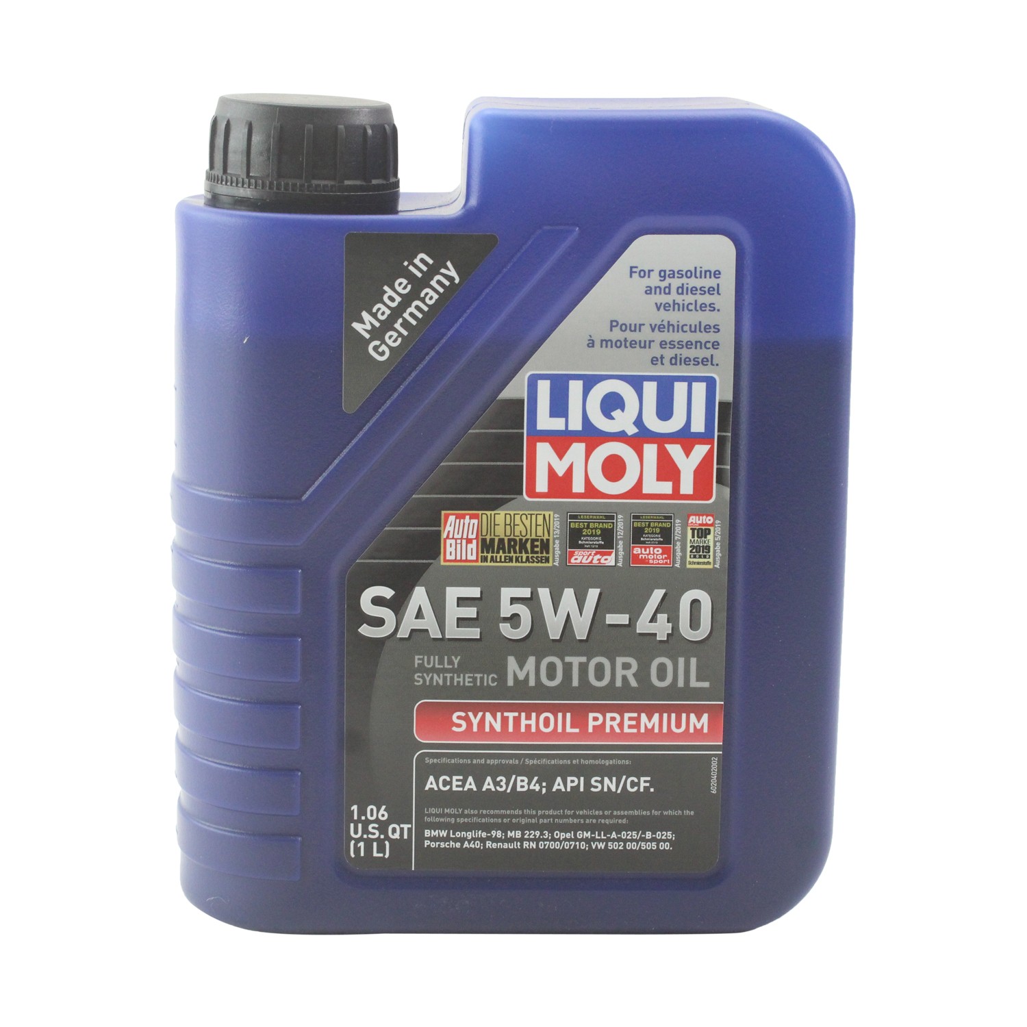 Liqui Moly 2040 Engine Motor Oil - Synthoil Premium 5W-40 (1 L)