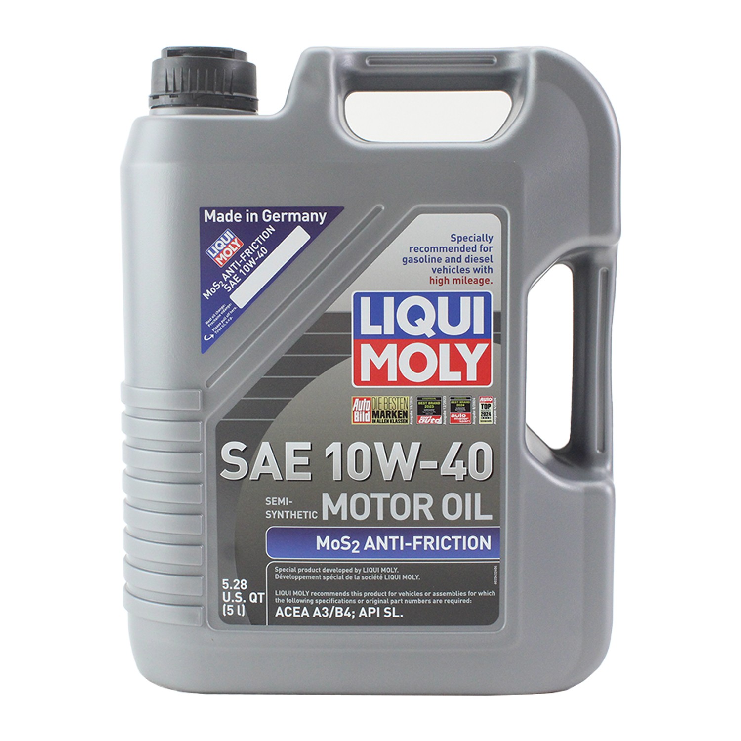 Liqui Moly 2043 Engine Motor Oil - MoS2 Antifriction Motoroil 10W-40 (5 L)