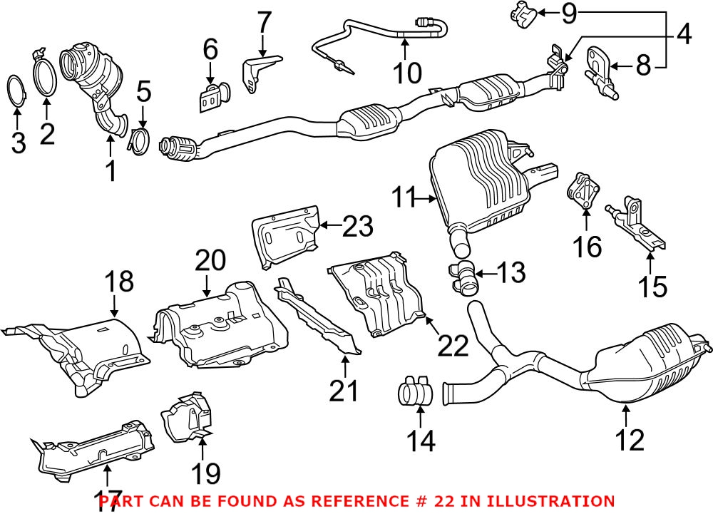 Genuine Mercedes-Benz 205680042264 - Exhaust Heat Shield (Rear Right)