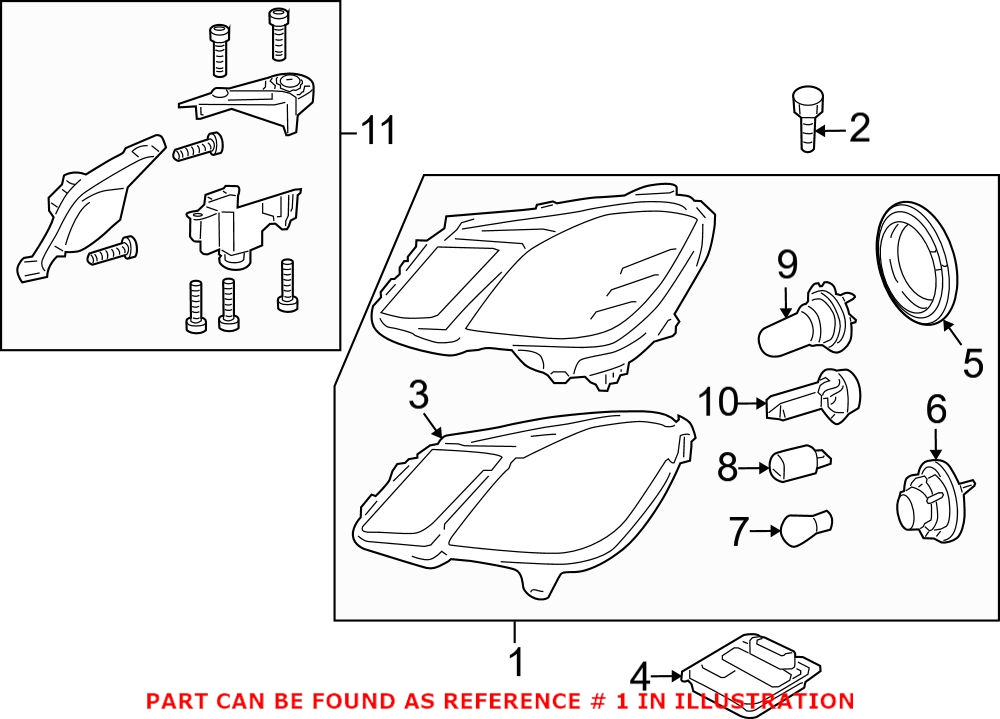 Genuine Mercedes-Benz 2128201639 - Headlight Assembly (Front Right)