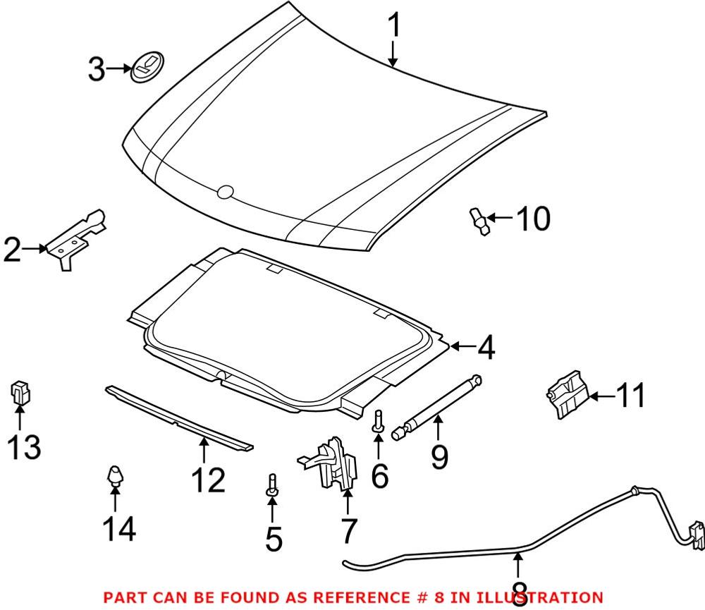 Genuine Saab 21997874 - Hood Release Cable