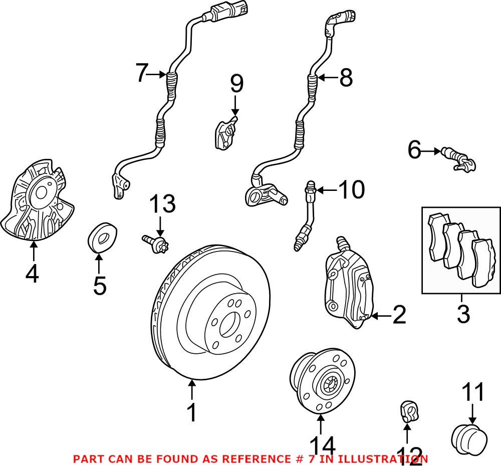Genuine Mercedes-Benz 220540010864 - Disc Brake Pad Wear Sensor Cable (Front)