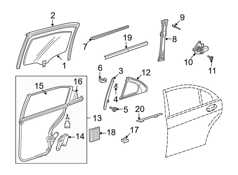 Genuine Mercedes-Benz 2218203042 - Window Motor (Rear Right)