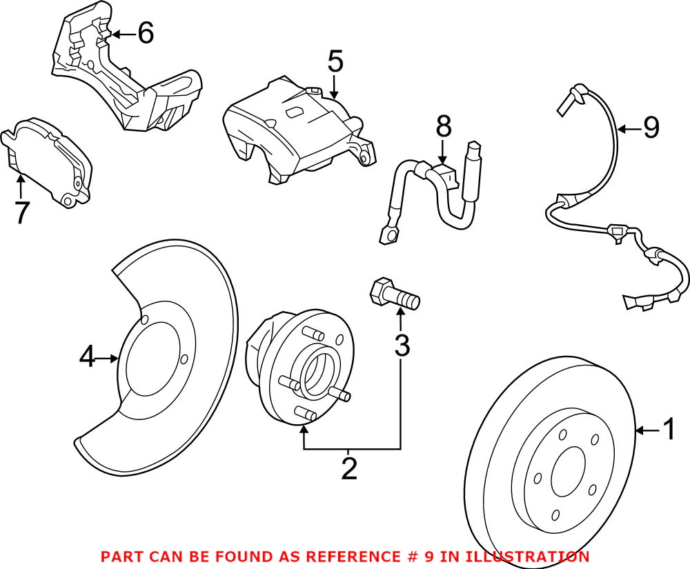 Genuine Saab 23483145 - ABS Wheel Speed Sensor (Front)