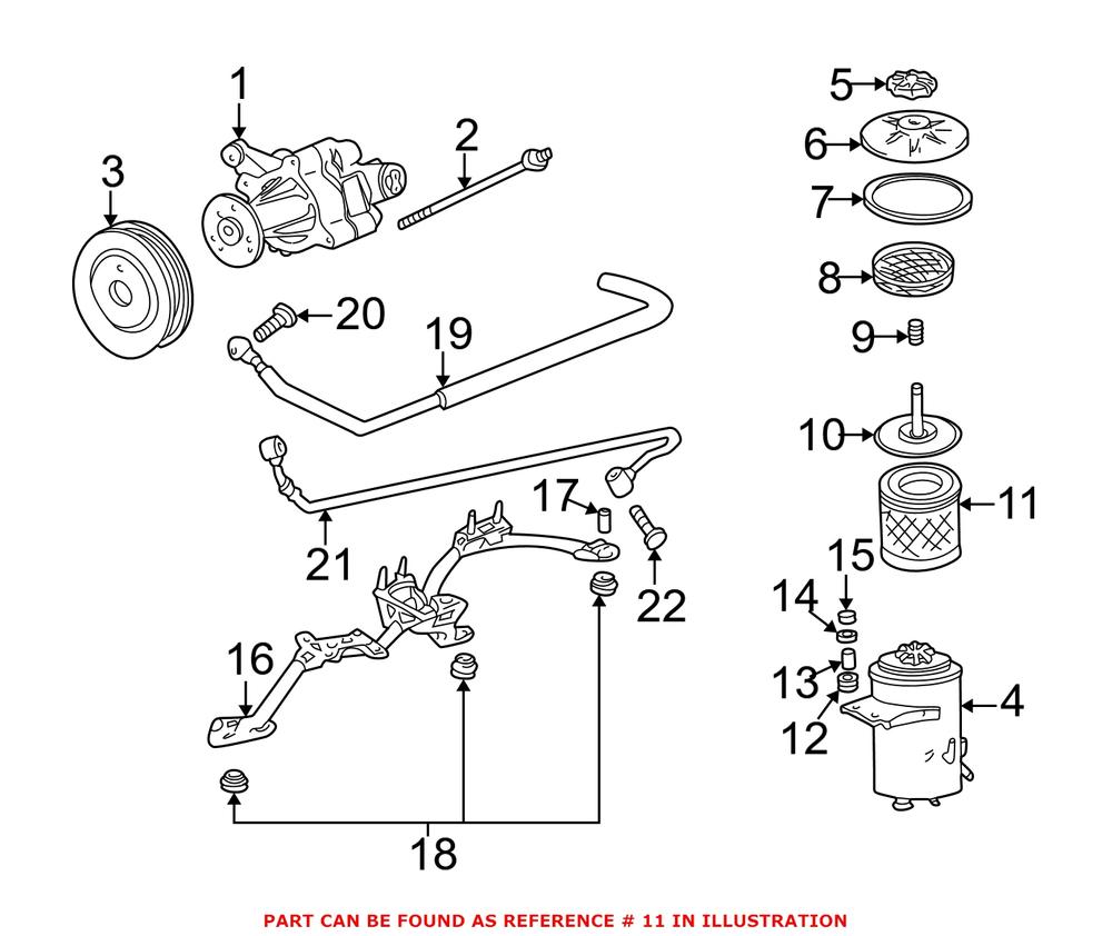 Genuine BMW 32411138006 - Power Steering Filter (Front)