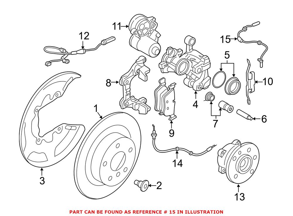 Genuine BMW 34526858466 - ABS Wheel Speed Sensor (Rear)