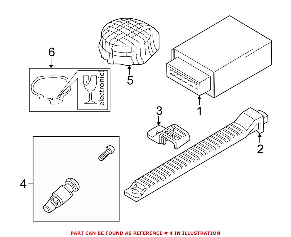 Genuine BMW 36146792828 - Tire Pressure Monitoring System (TPMS) Valve Stem