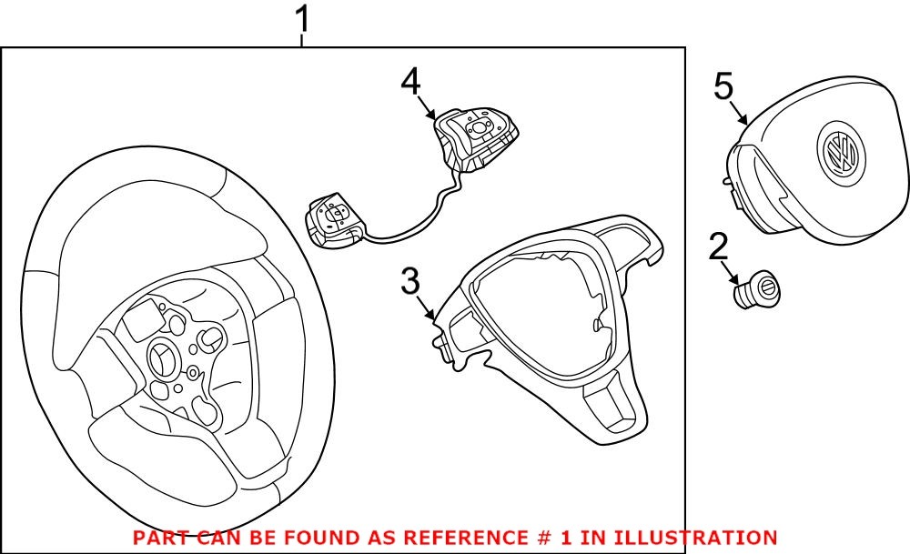 Genuine VW/Audi 3QF419091RE74 - Steering Wheel