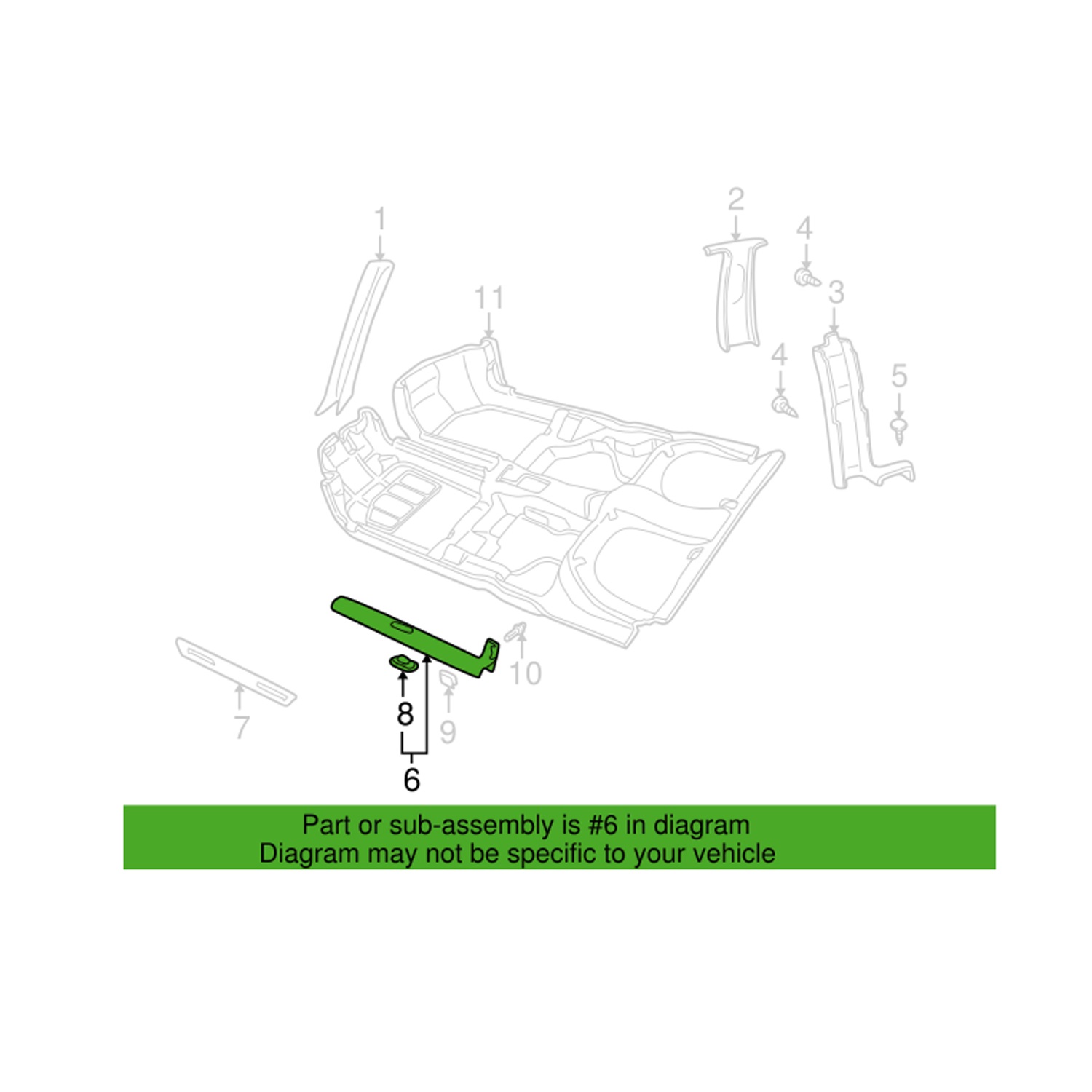 Genuine Saab 4931002 - Door Sill Plate (Front Right)