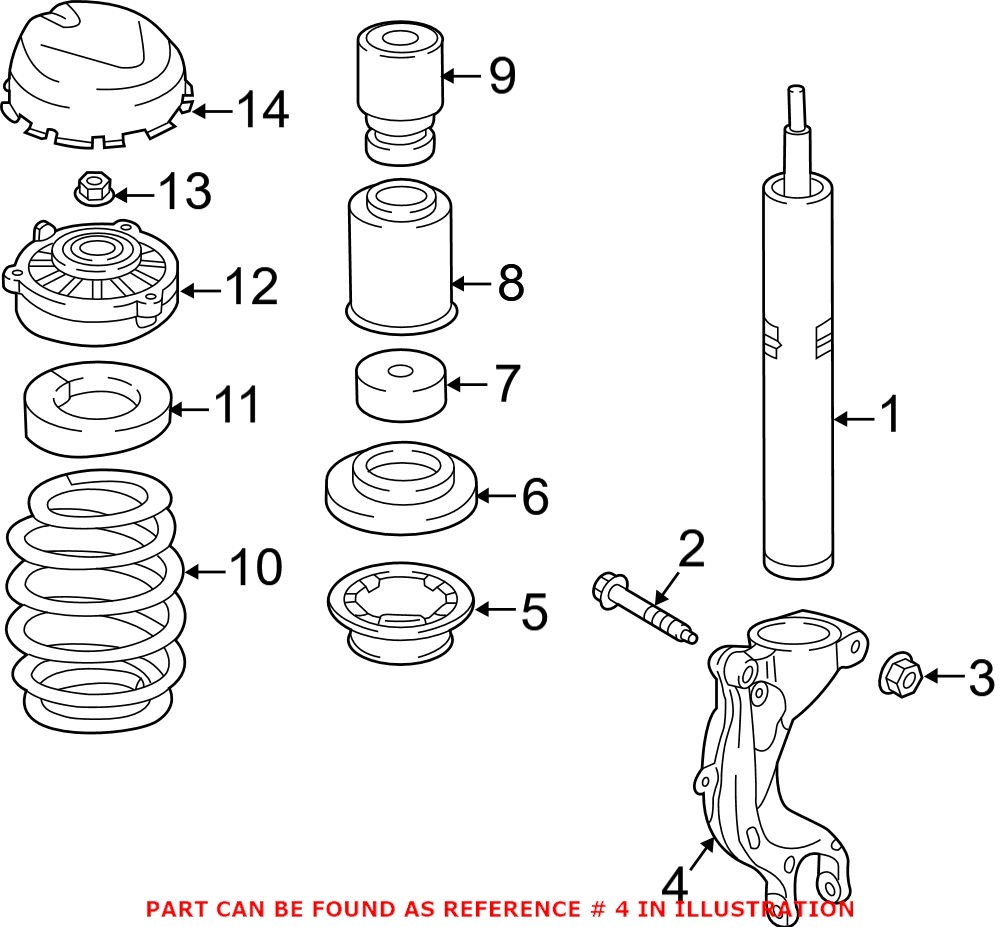 Genuine VW/Audi 4M0413037H - Suspension Shock Absorber Mount (Front Left)