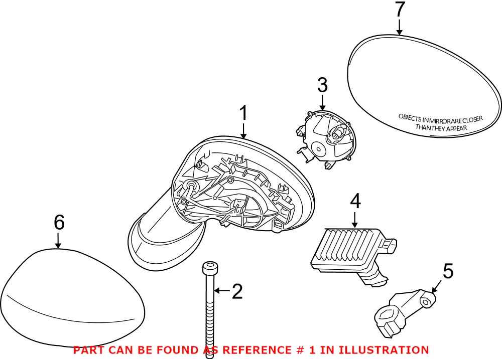 Genuine Mini 51167471265 - Door Mirror Housing (Front Left)
