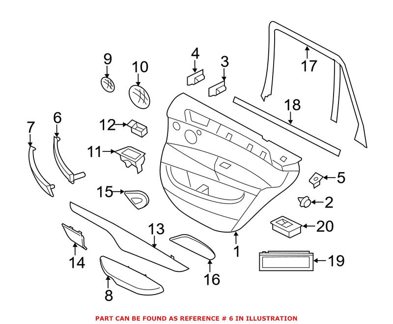 Genuine BMW 51417356127 - Interior Door Pull Handle (Rear Left)