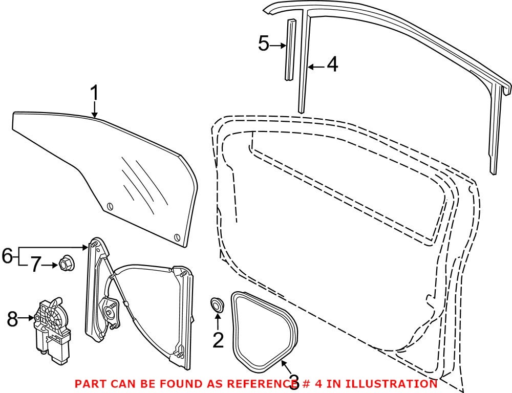 Genuine VW/Audi 561837432JVNH - Window Channel (Front Right)