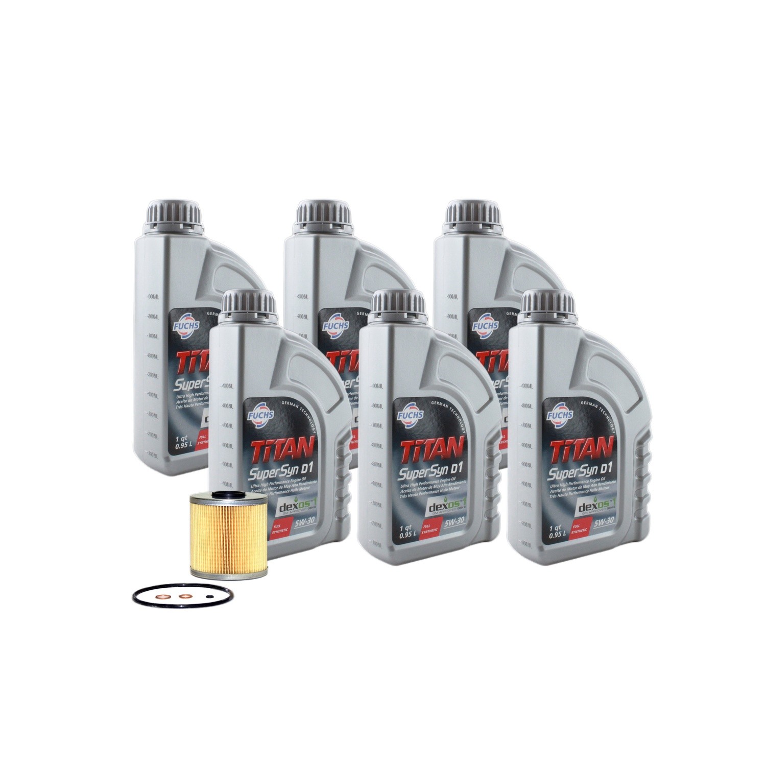 Fuchs TITAN SUPERSYN D1 SAE 5W-30 Engine Oil Change Kit - 6Qt - Wix Filter