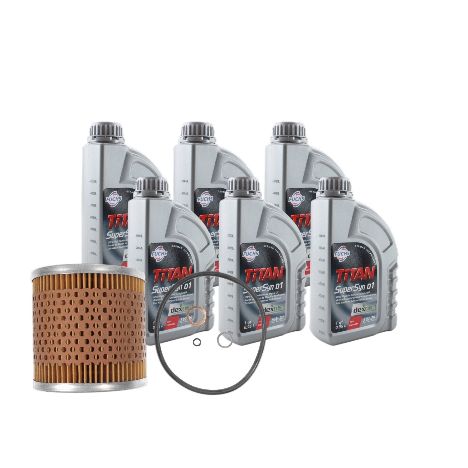 Fuchs TITAN SUPERSYN D1 SAE 5W-30 Engine Oil Change Kit - 6Qt - Mahle Filter