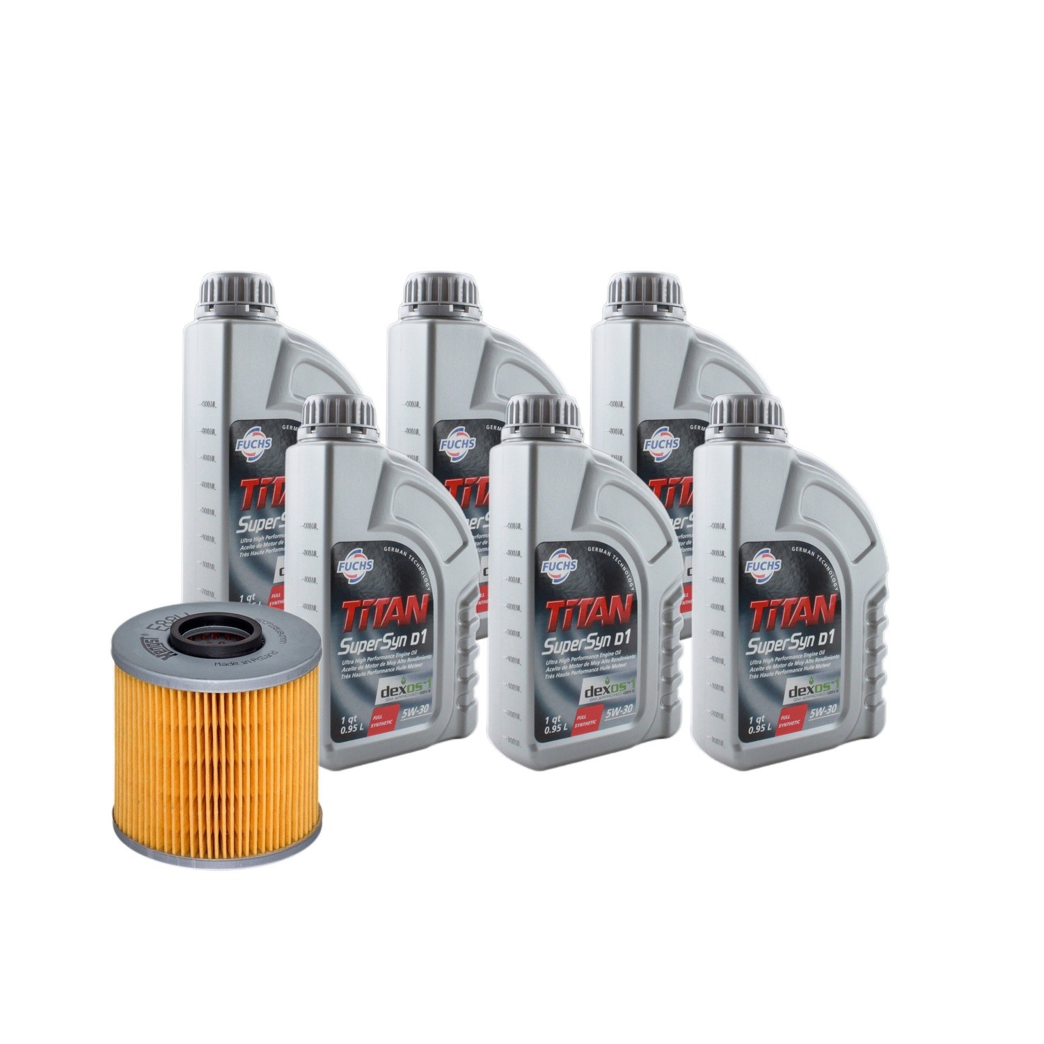 Fuchs TITAN SUPERSYN D1 SAE 5W-30 Engine Oil Change Kit - 6Qt - Hengst Filter