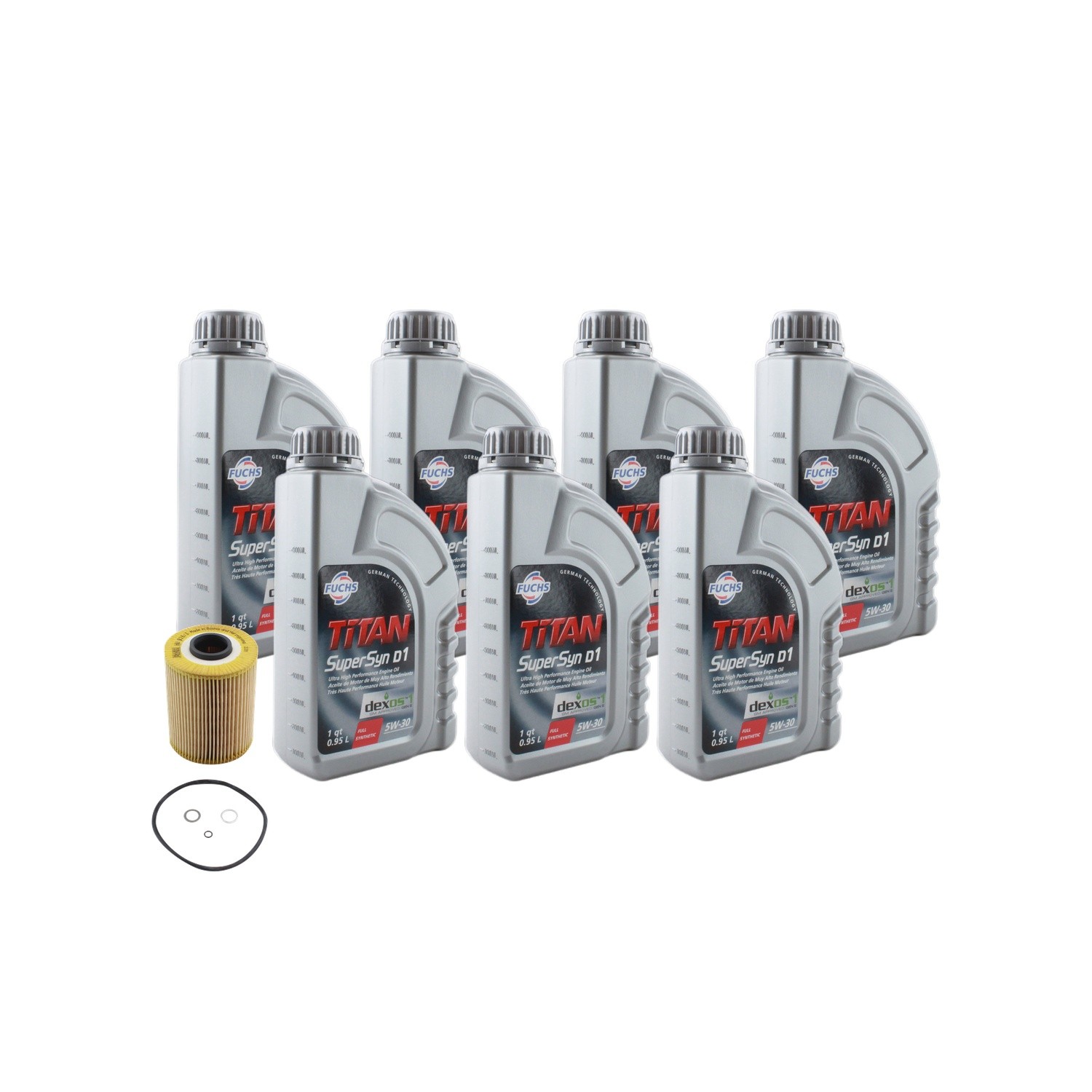 Fuchs TITAN SUPERSYN D1 SAE 5W-30 Engine Oil Change Kit - 7Qt - Mann Filter