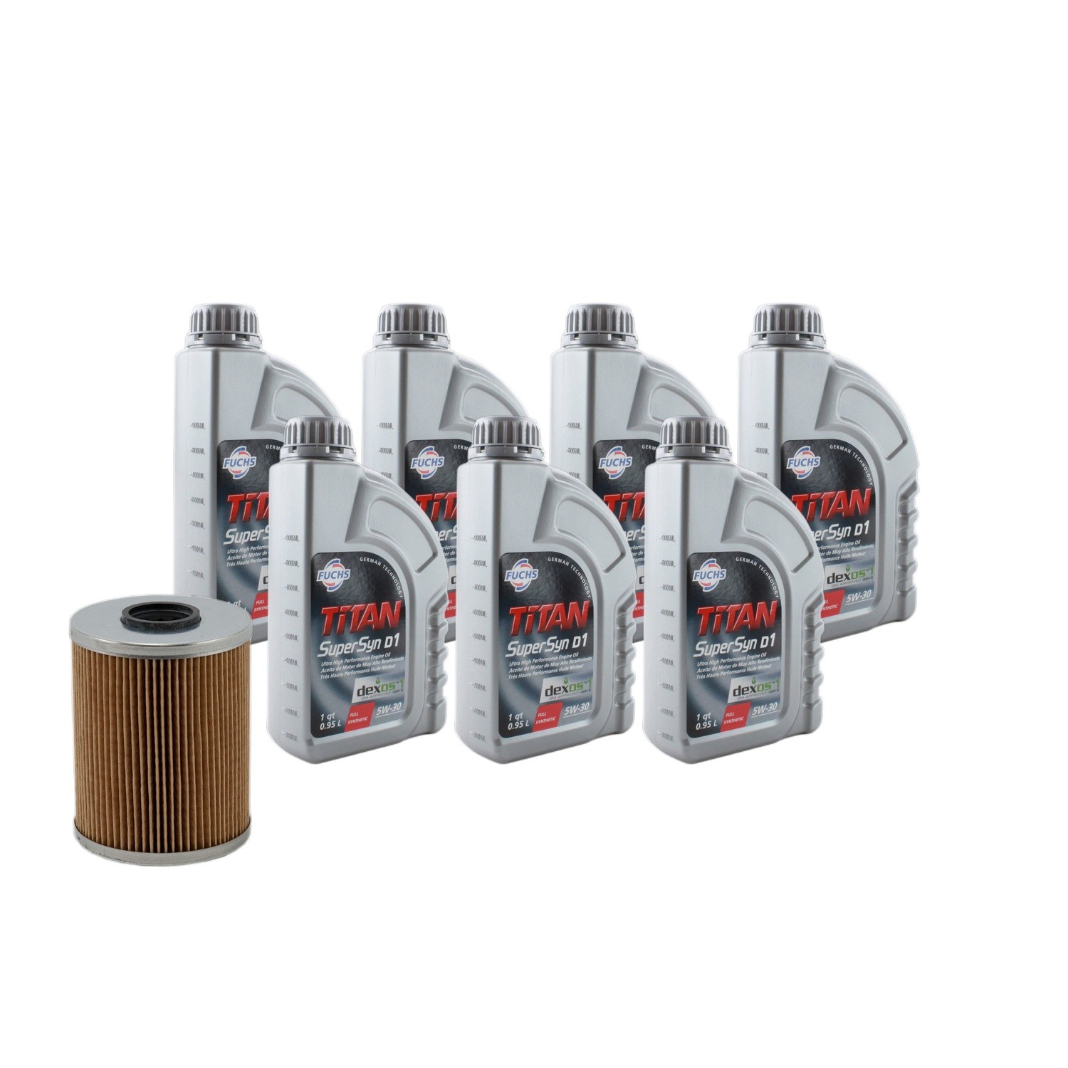 Fuchs TITAN SUPERSYN D1 SAE 5W-30 Engine Oil Change Kit - 7Qt - Wix Filter