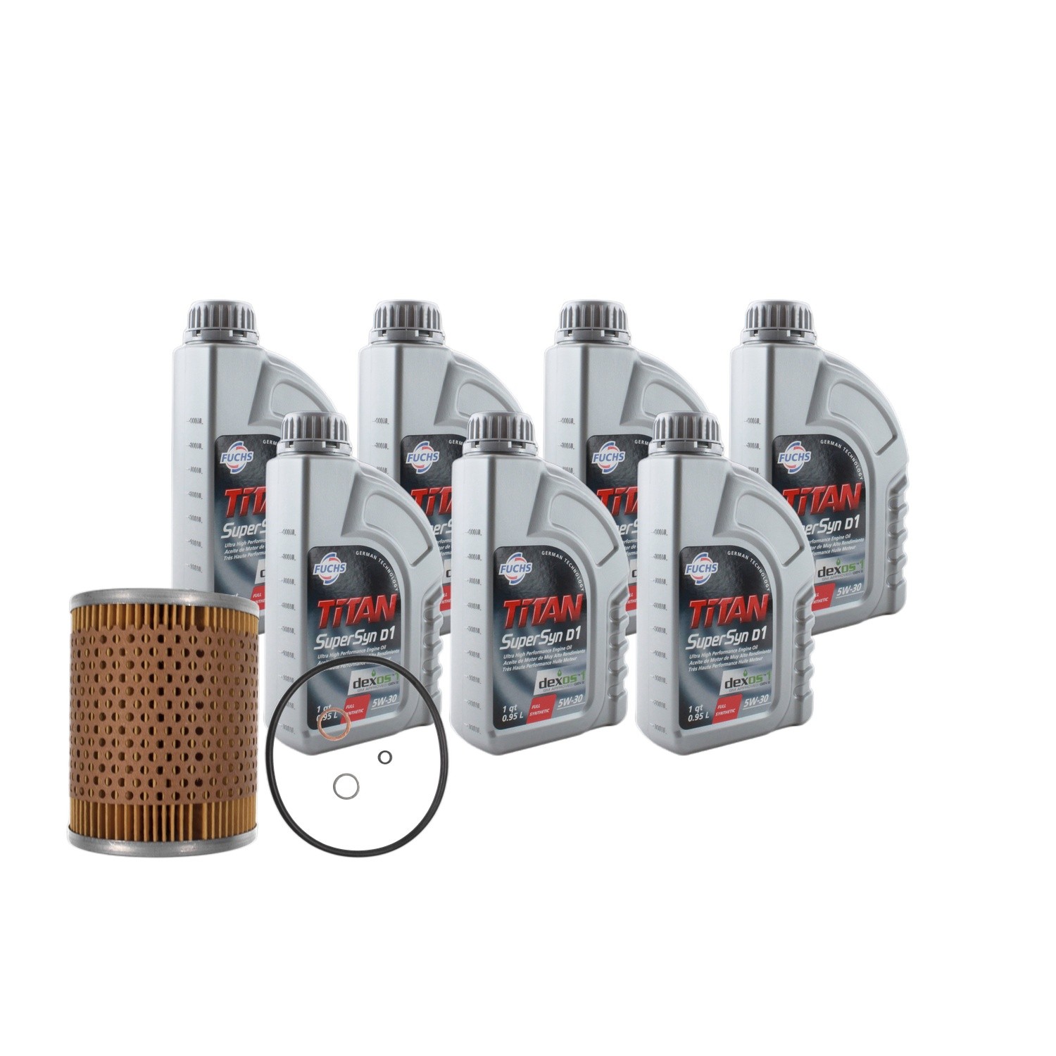 Fuchs TITAN SUPERSYN D1 SAE 5W-30 Engine Oil Change Kit - 7Qt - Mahle Filter