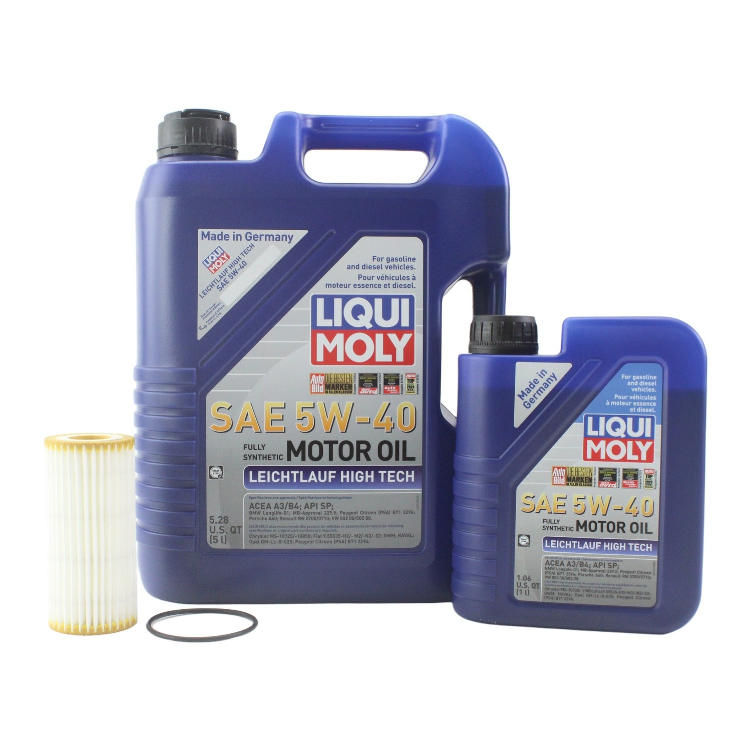 Liqui Moly Leichtlauf High Tech 5W-40 Engine Oil Change Kit - 6L - Wix Filter
