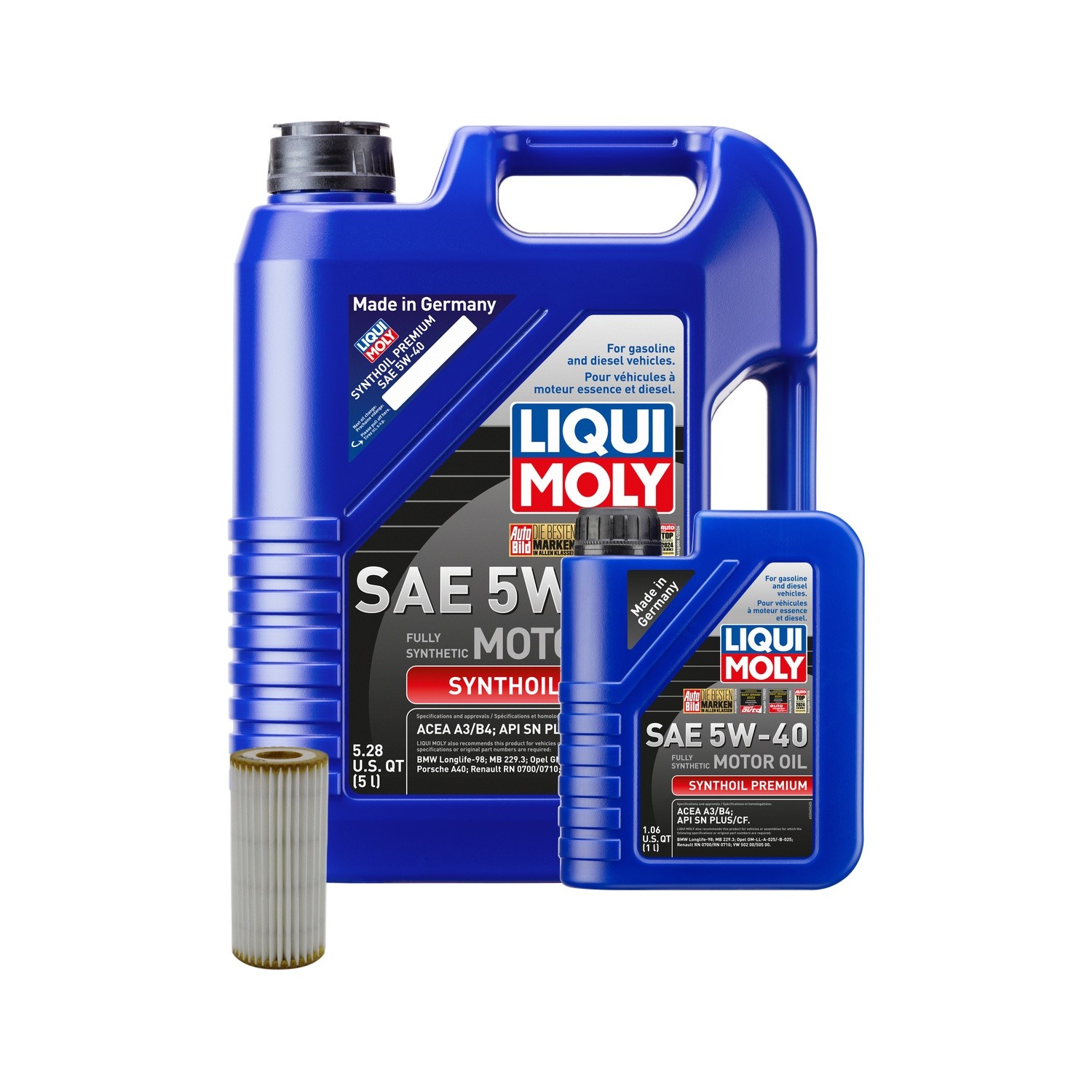 Liqui Moly Synthoil Premium 5W-40 Engine Oil Change Kit - 6L - Wix Filter