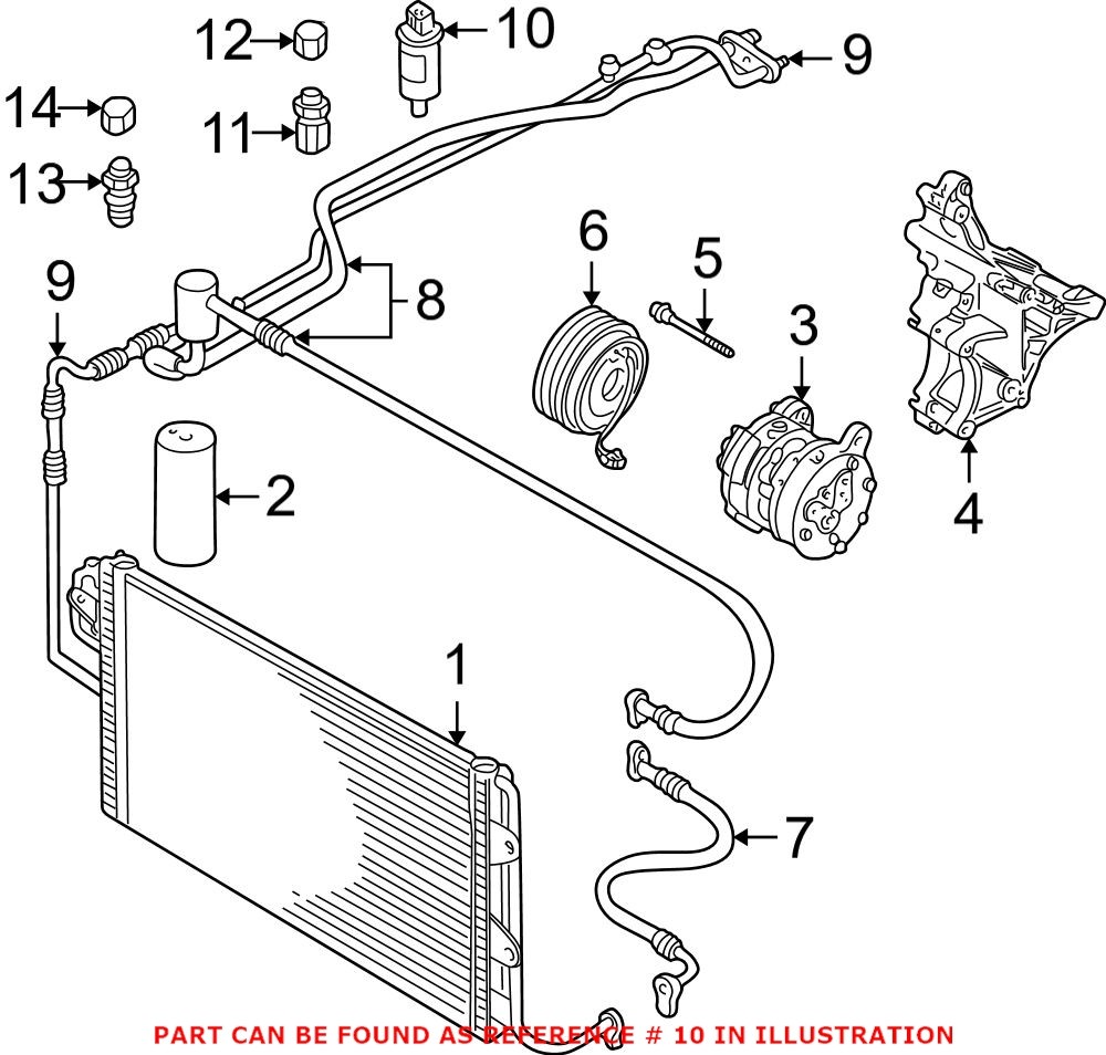 Genuine VW/Audi 5K0959126 - A/C Refrigerant Pressure Sensor