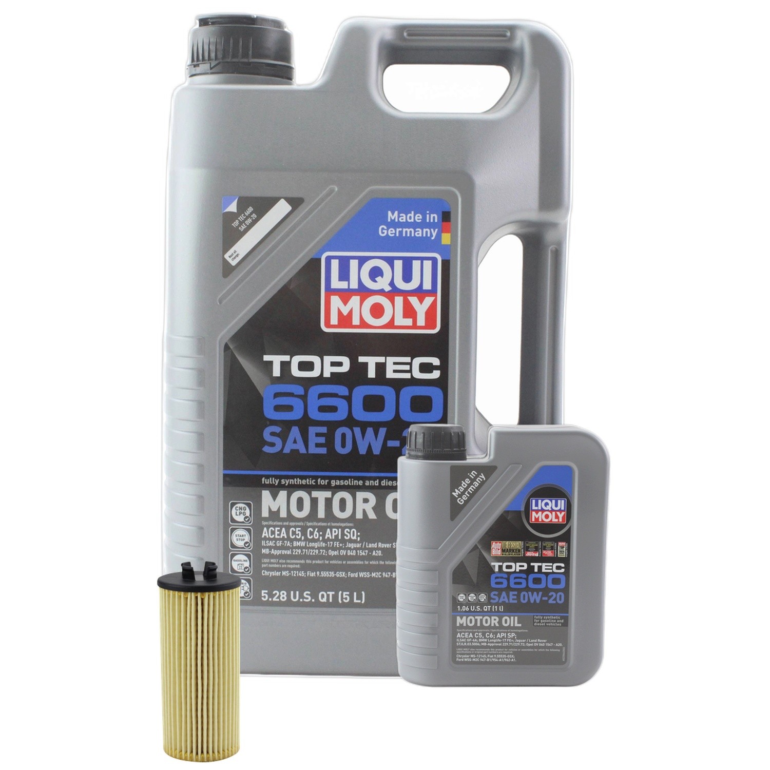 Liqui Moly Top Tec 6600 0W-20 Engine Oil Change Kit - 6L - Mann Filter