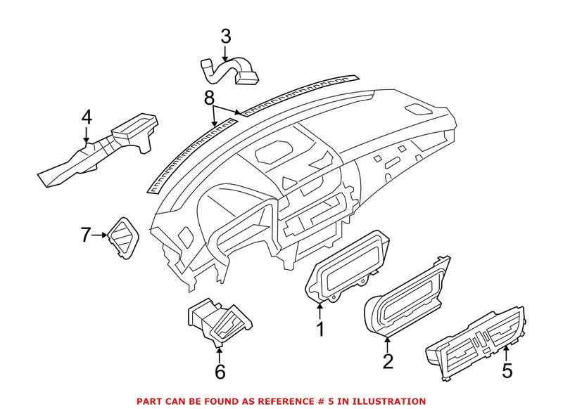Genuine BMW 64229129229 - Dashboard Air Vent (Center)