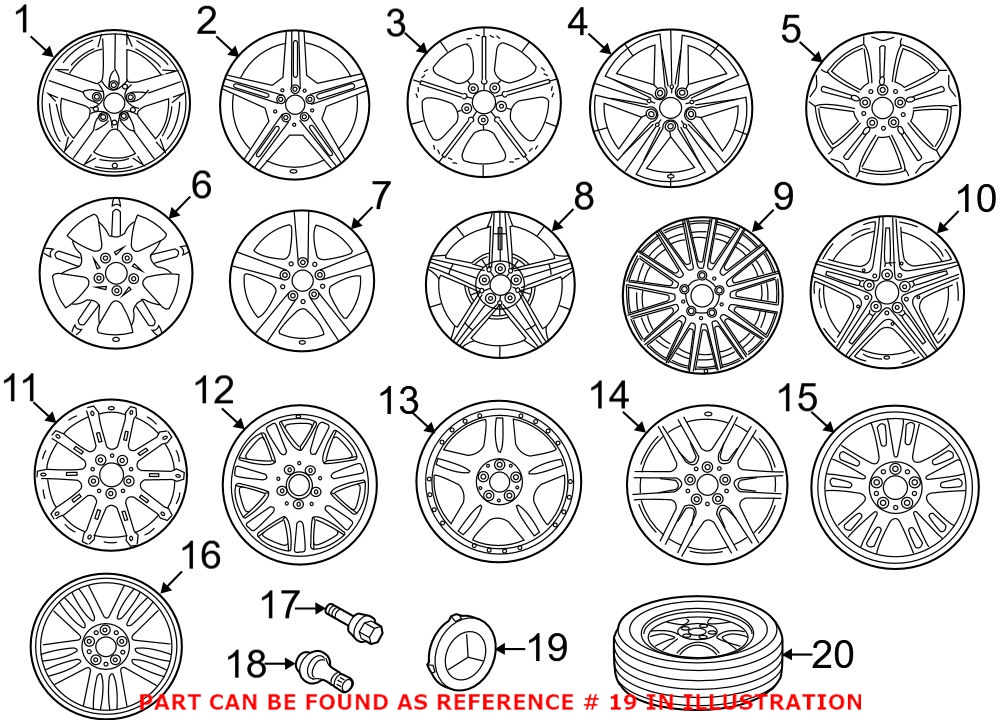 Genuine Mercedes-Benz 66470206 - Wheel Cap