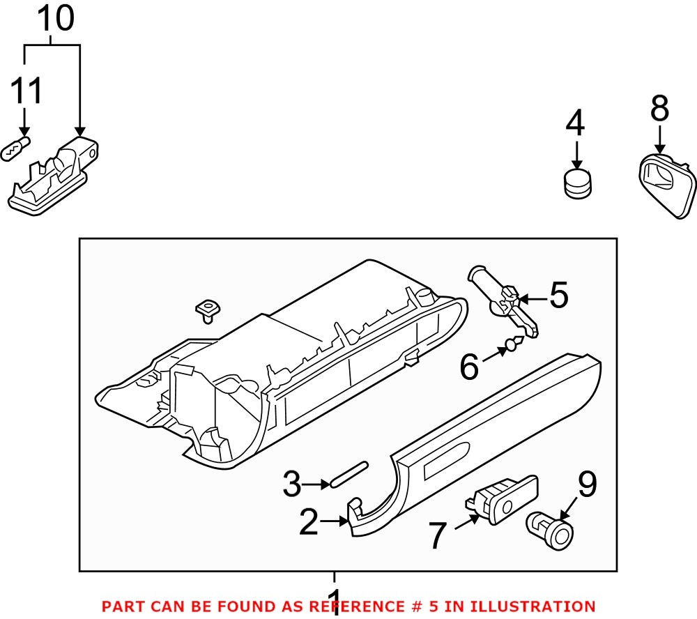 Genuine VW/Audi 8E1880324A - Glove Box Support