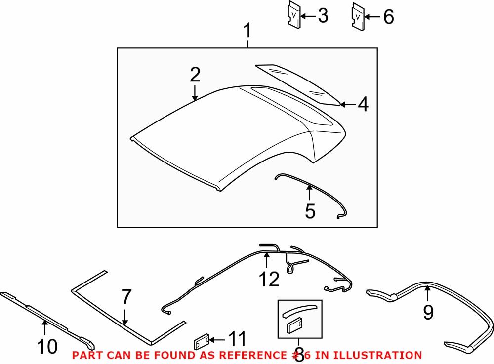Genuine VW/Audi 8F0898924A - Back Glass Hardware Kit