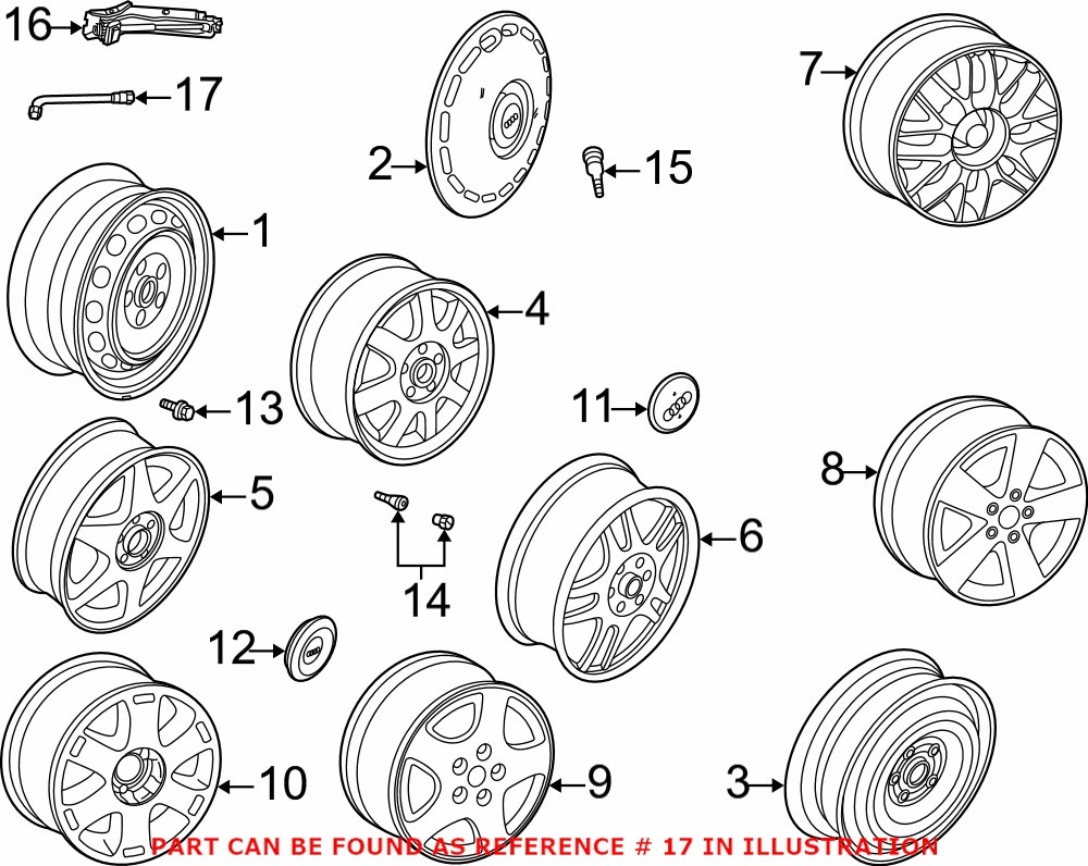 Genuine VW/Audi 8N0012219 - Wheel Lug Wrench