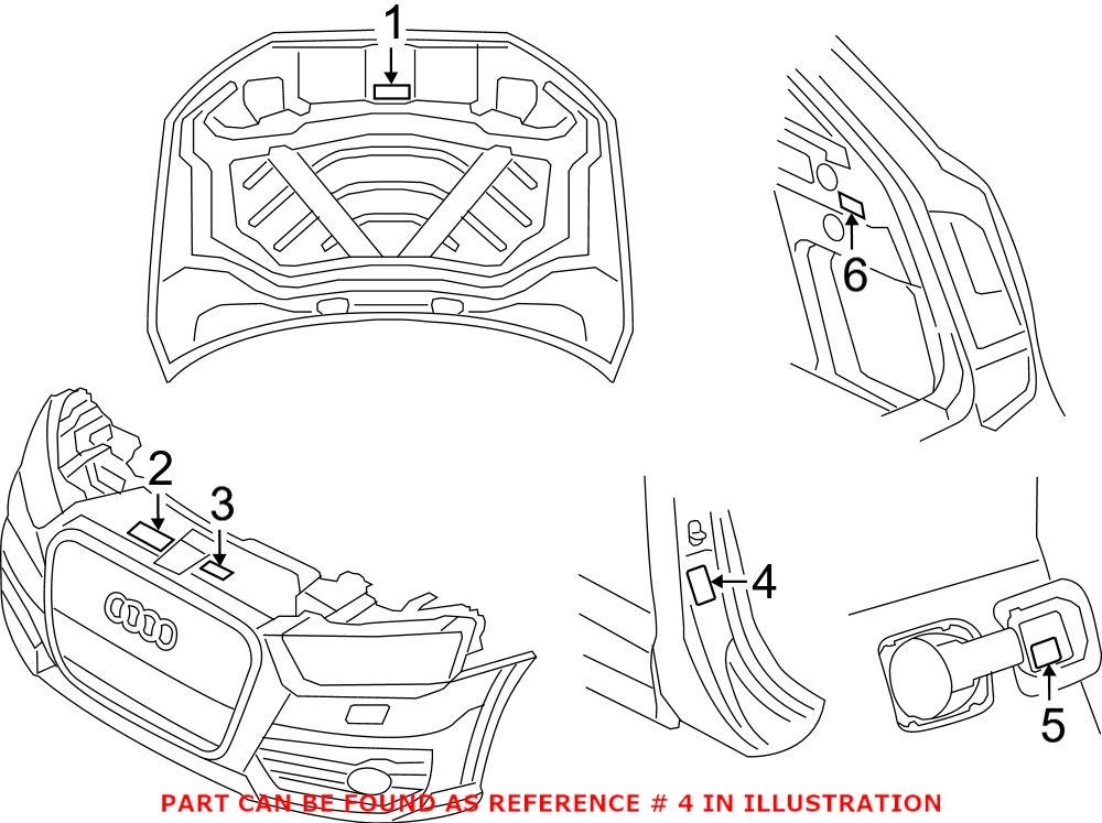 Genuine VW/Audi 8U0010502S - Tire Information Label