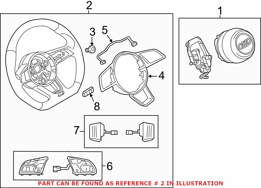 Genuine VW/Audi 8W0419091DJJAJ - Steering Wheel