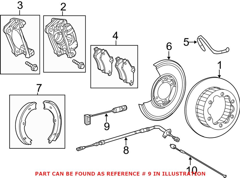 Genuine Mercedes-Benz 9079057103 - Disc Brake Pad Wear Sensor (Rear)