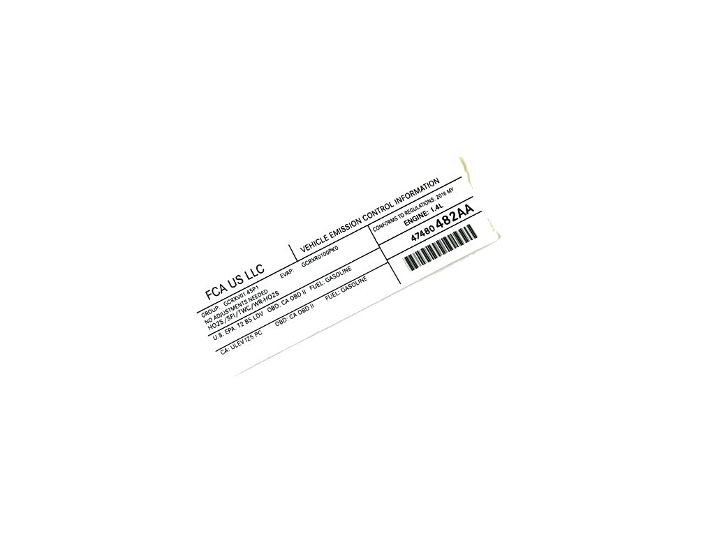 Mopar 47480482AA - Emission Label