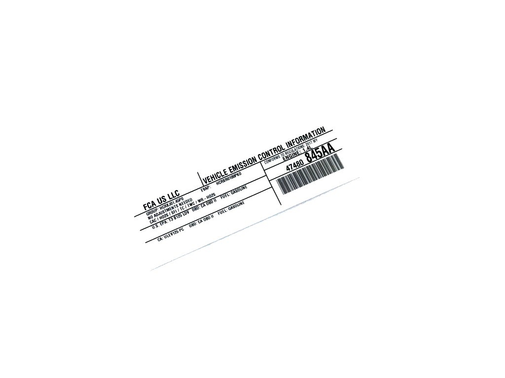 Mopar 47480845AA - Emission Label