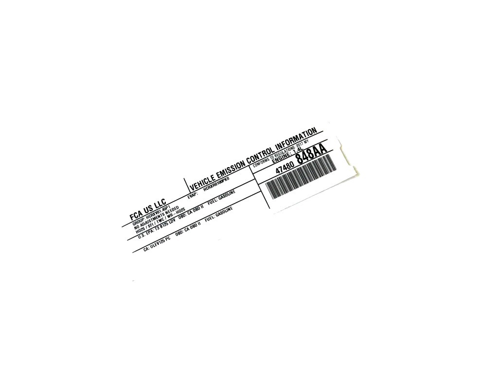 Mopar 47480848AA - Emission Label